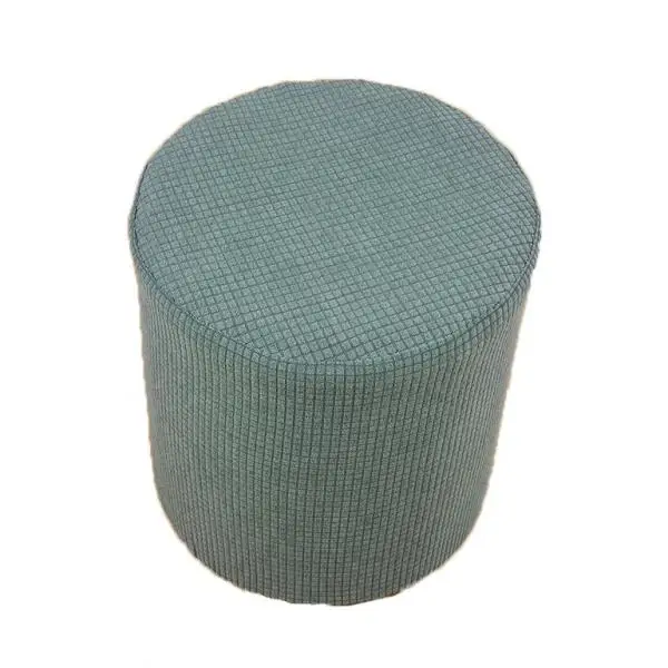 

1pc Slipcover Stretch Ottoman with Elastic Bottom For Most Round Footstool