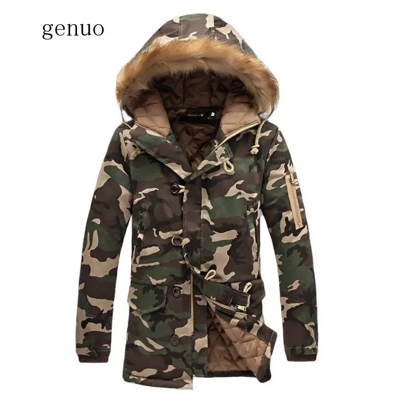 Брендовая новая камуфляжная куртка для мужчин и женщин зимняя с меховым