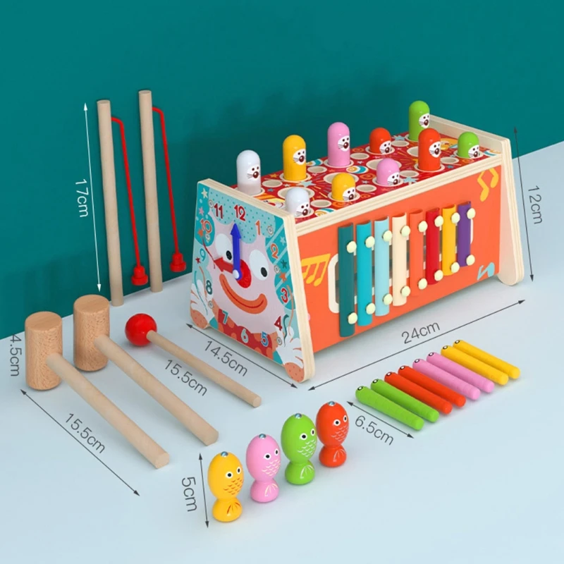 

Cartoon Knocking Piano Fishing Catch Toy Kids Whac-A-Mole Game Educational Toys