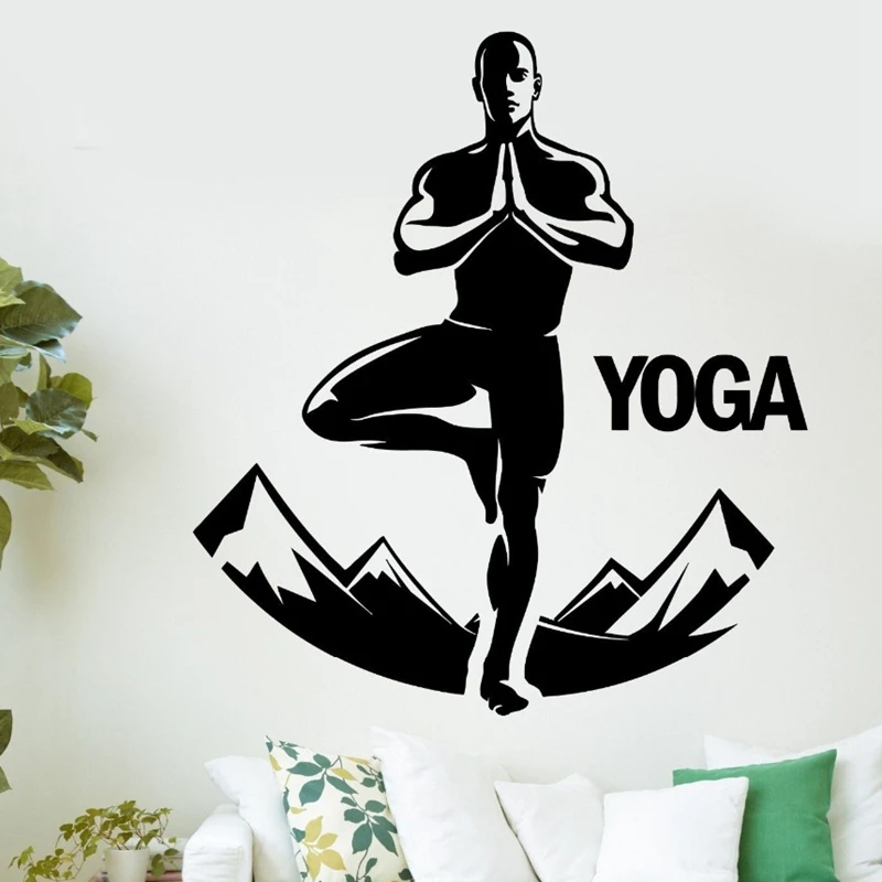 

Yoga Club Wall Sticker Decal Lotus Body-building Posters Vinyl Wall Decals Home Decoration Decor Mural Yoga Sticker