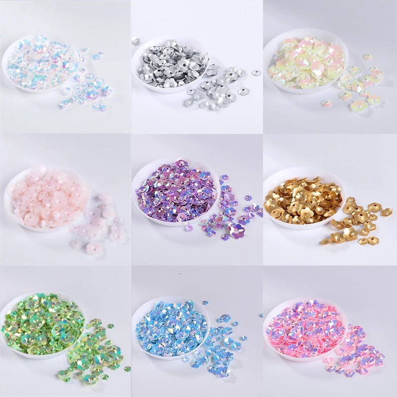 5-9 5 мм пайетки сделай сам вогнутые выпуклые Цветочные украшение для ногтей