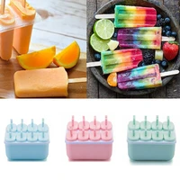 8 grids ice cream mould ice cube tray popsicle barrel diy mold dessert fruit ice cream maker with popsicle stick tools