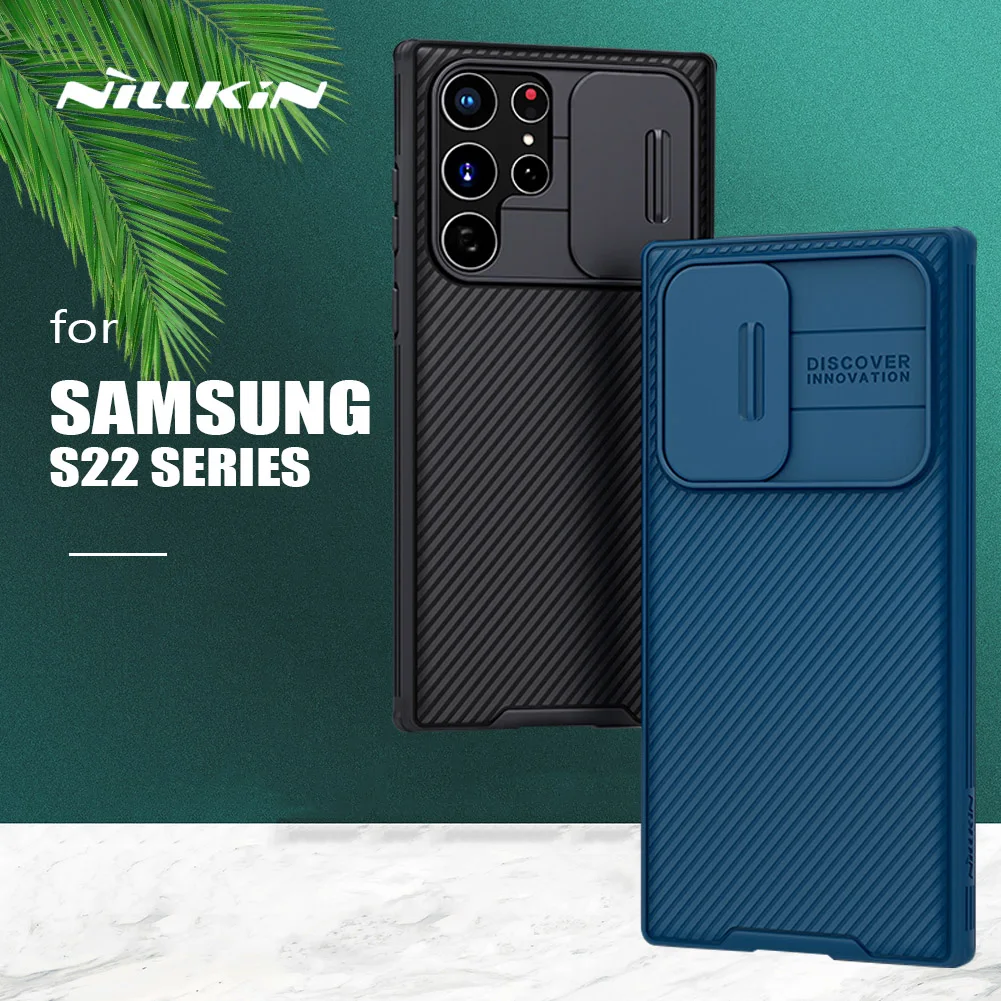 Nillkin-funda trasera para Samsung Galaxy S22 Ultra, carcasa protectora esmerilada para cámara CamShield, para Samsung Galaxy S22 Plus 5G