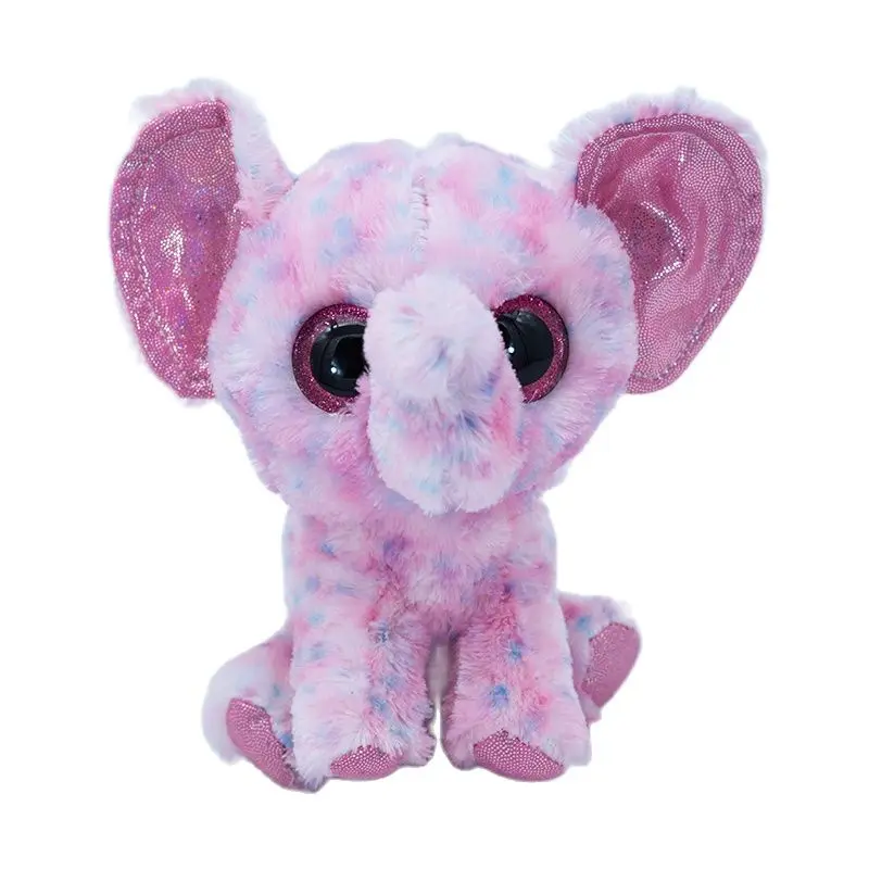 

New 6" 15cm Ty Big Eyes Pea Velvet Pink elephant Animal Cute Toy Collectible Doll Boy Girl Birthday Christmas Gift