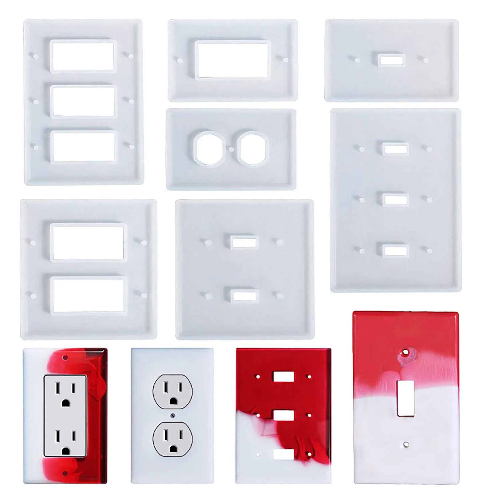 Силиконовые стены один двойной светильник переключатель пресс форма для DIY USB