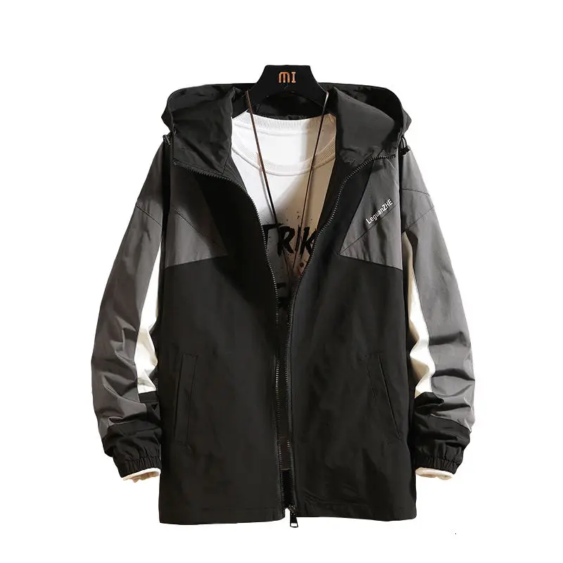 

SOUL OF TIGER New 2020 Autumn European Designer Mens Casual Coats Male Hooded Punk Style Jackets Black Loose Oversized Clothes