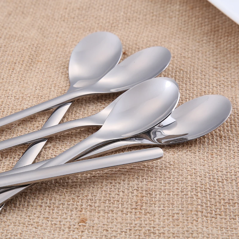 6 шт Нержавеющая сталь ложка ложки с длинной ручкой Кофе набор чайных ложек