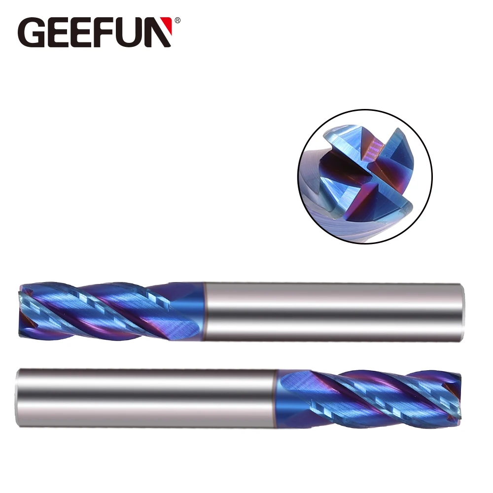 GEK HRC60 3R0.5*8 * D3 50 4F Твердосплавные 4 концевые фрезы радиуса угла Blue NaCo для резки