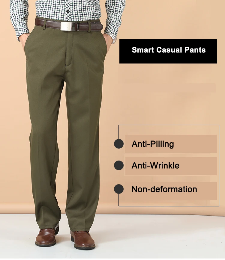 

Men Dress Suit Casual Pant Thick Loose Male Suit Pant High Waist Straight Trousers Man Business Fashion Men Slim Fit Pants