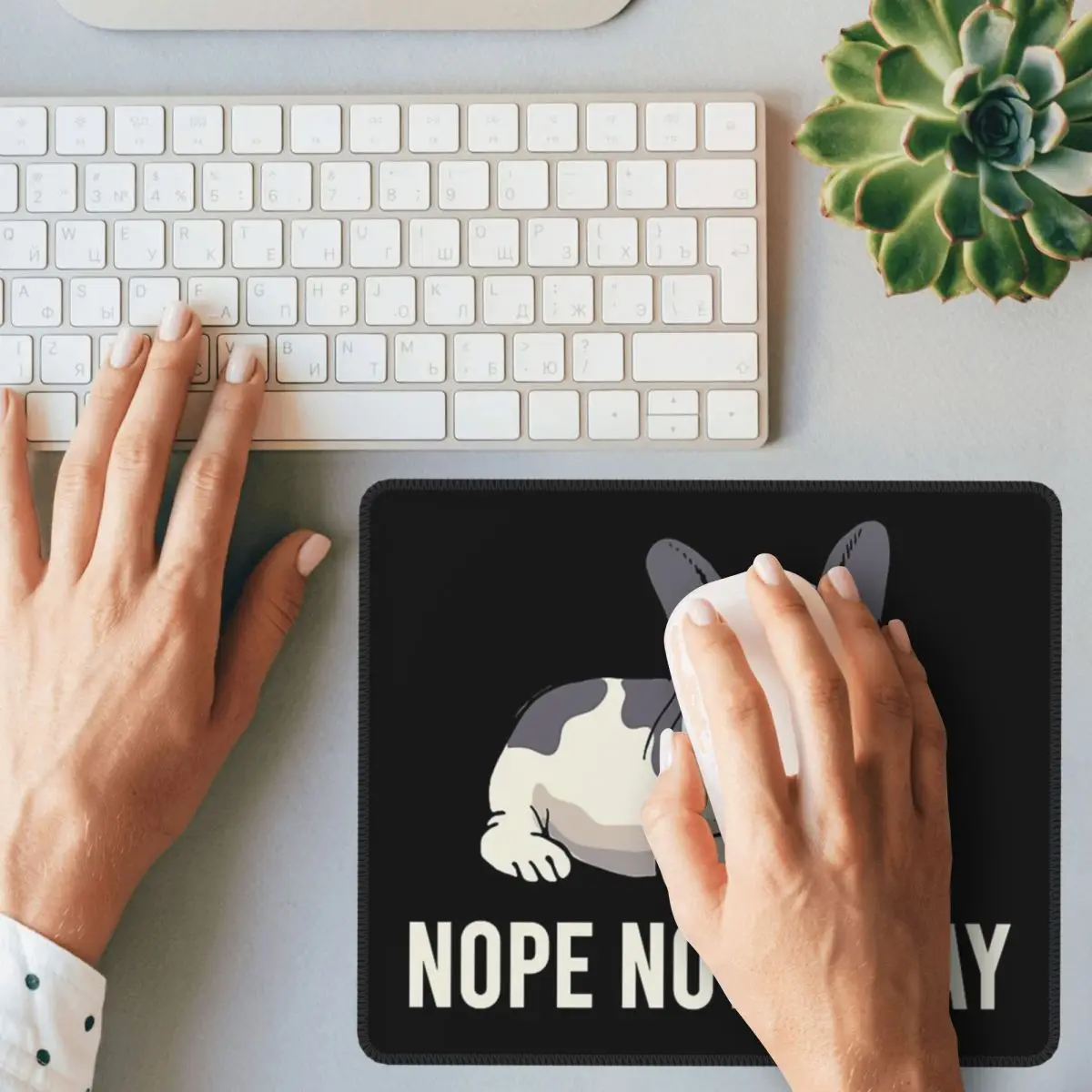 Коврик для мыши Nope Not Today французский бульдог ПК забавная собака офисный коврик