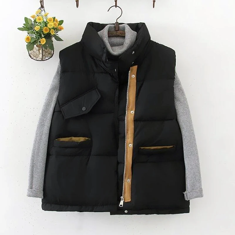 Жилет женский осенне-зимний без рукавов корейский стиль теплый BP84581 | Женская