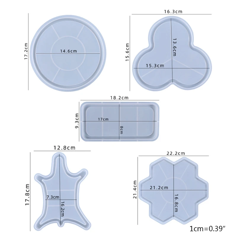

Tray Epoxy Resin Mold Serving Plate Board Coaster Silicone Mould DIY Crafts Ornaments Home Decorations Casting Tools