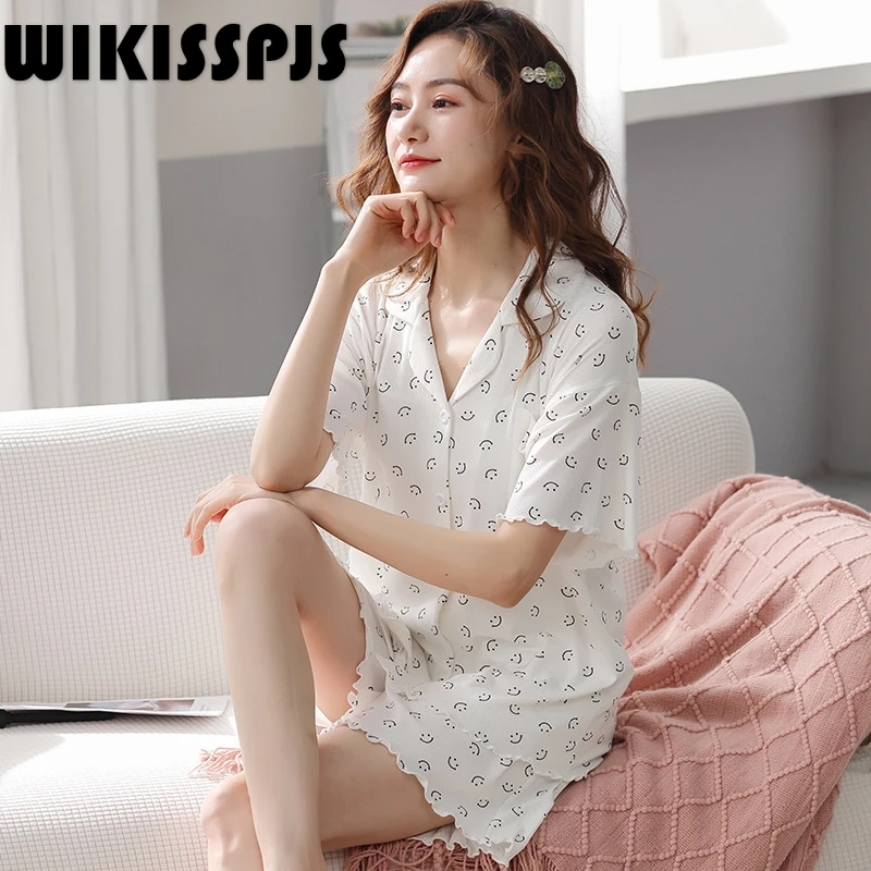 

Летняя модель, футболка с короткими рукавами и шорты женская одежда, комплекты летней одежды размера плюс одежда для сна; Одежда для отдыха; Одежда из двух предметов летний комплект пижамы для женщин