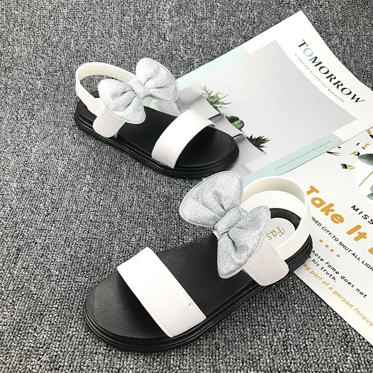 

Girls Sandals Fashion Sequin Bowknot Princess Shoes Breathable Baby Toddler Beach Sandals Anti-slip Summer Casual Kids Shoes New