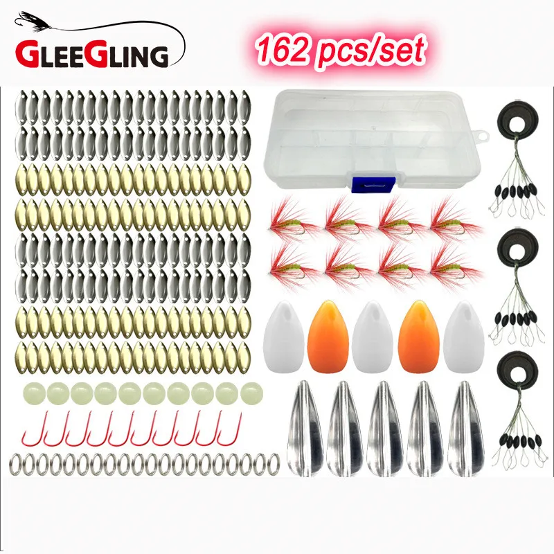 162/78 шт. рыболовная приманка для ловли нахлыстом набор с коробкой блестки шум