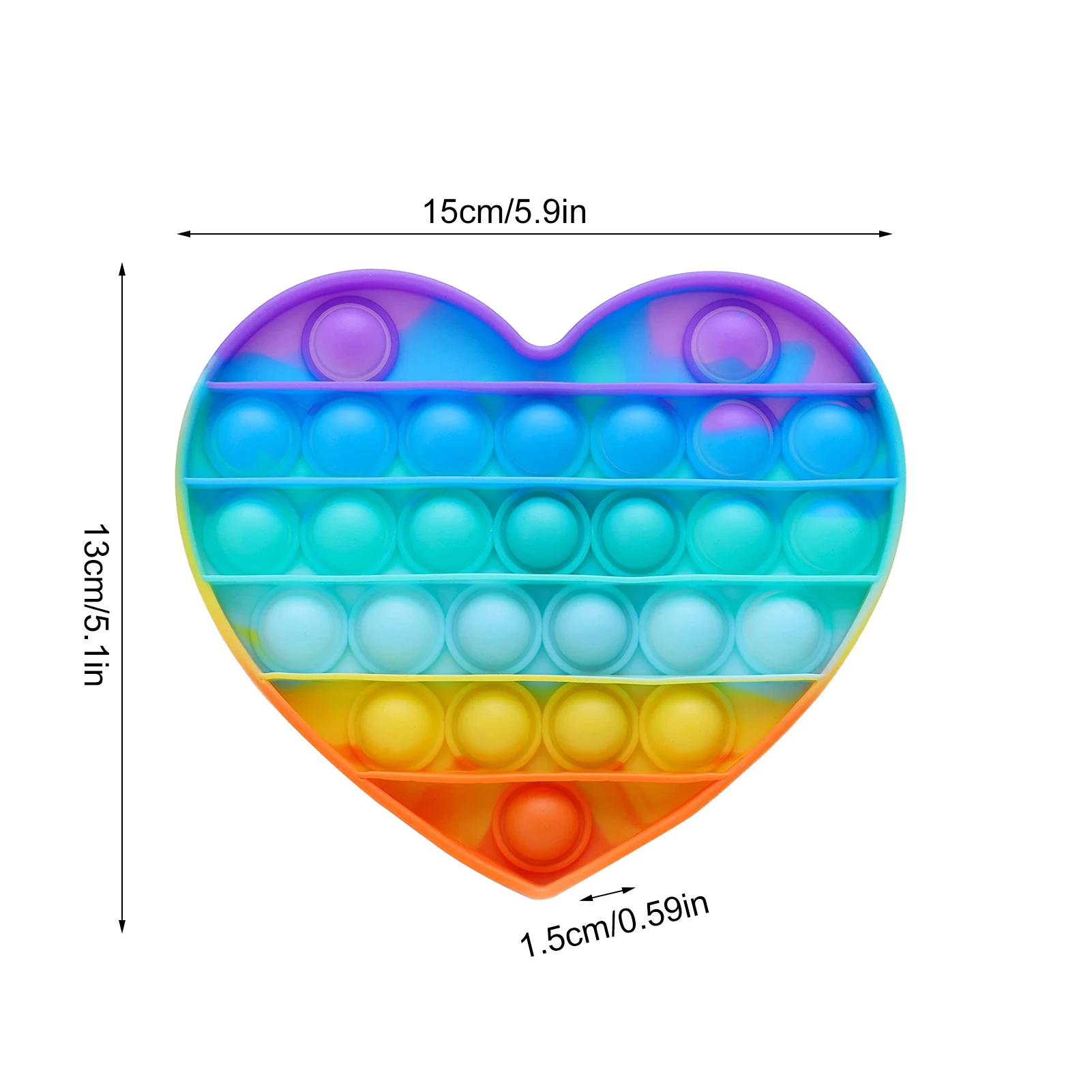 

Love Gradient Color Push Bubble Pops Fidget Anti-stress Game Stress Relief Bubble Sensory Toy Squeeze Stress Reliever Hand Toys
