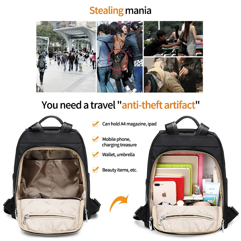 ZOGER Minimalistic casual lightweight backpack ultralow-weight new Oxford cloth versatile women's travel backpack