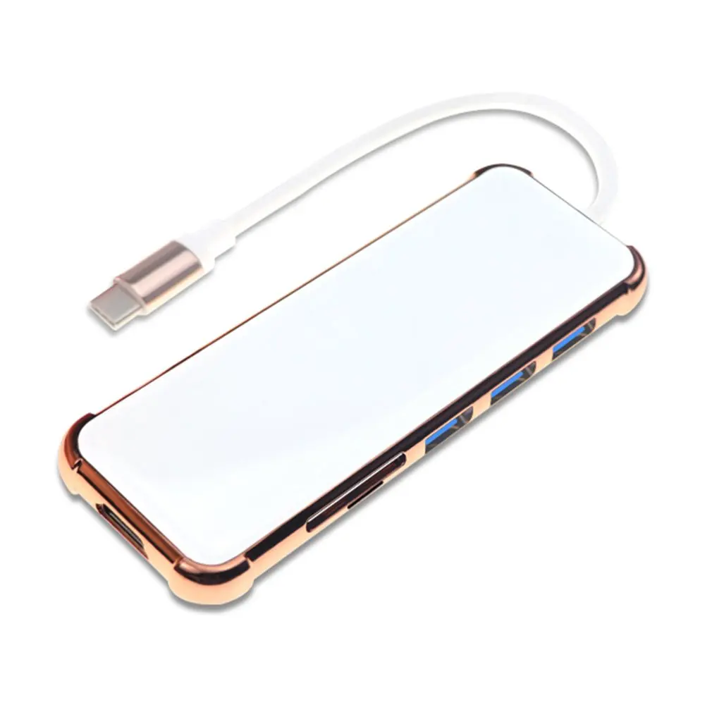 

6-in-1 USB C Hub USB HDMI-compatible Adapter 4K 30Hz TF Card Security Digital Card Reader For Keyboards Mice Printers