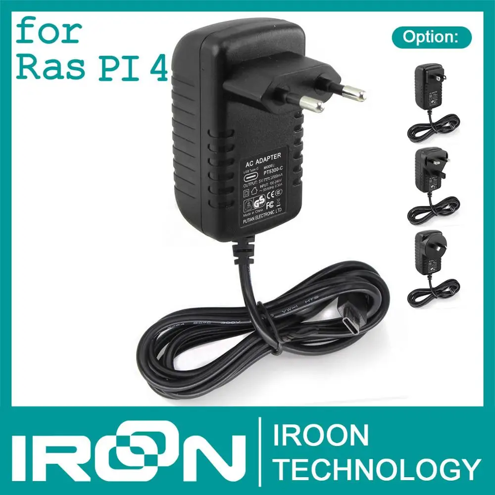 Адаптер питания Raspberry PI 4 зарядное устройство USB Type C 5 В 3 А мА|Аксессуары для