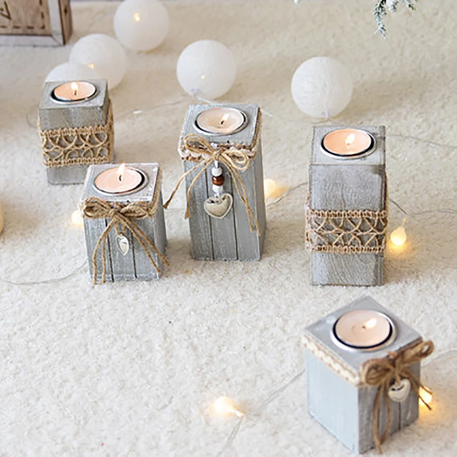 Романтические подсвечники в скандинавском ретро стиле рождественские украшения