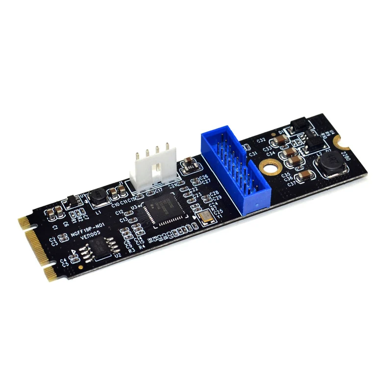Плата-переходник M.2 NGFF NVME на USB 3 0 19Pin плата 2 порта USB3.0 адаптер для передачи данных