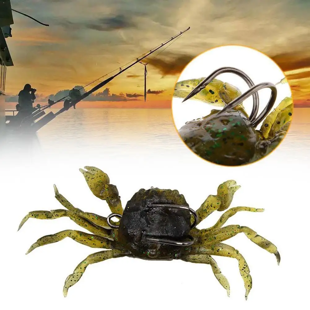 

10cm Fishing PVC Lures Artificial 3D Simulation Crab Fishing Soft Lures Hooks With Fishing Bait Sharp Gears Sea X6X3