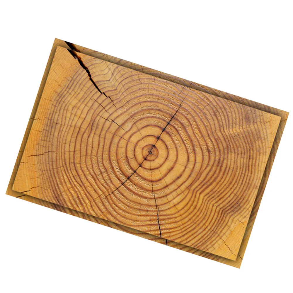 

1Pc Wood Grain Floor Mat Simple Home Floor Sitcker Non-skid Doormat Light Brown