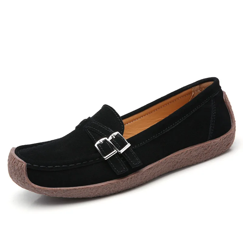 

Женские замшевые мокасины из натуральной кожи, на плоской подошве