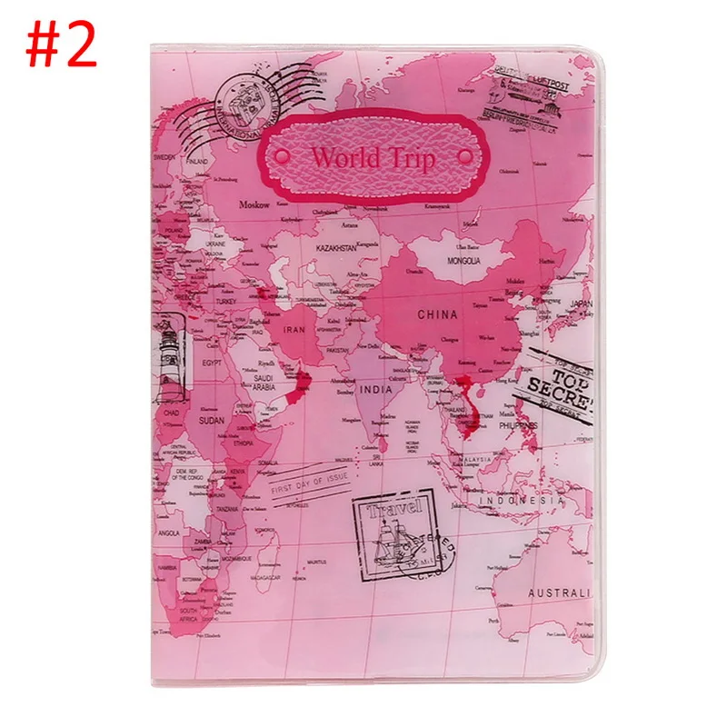 

Travel Accessories 2018 New World Trip Map Travel Passport Covers PVC Leather ID Card Bag Passport Holder Passport Wallets Oeak