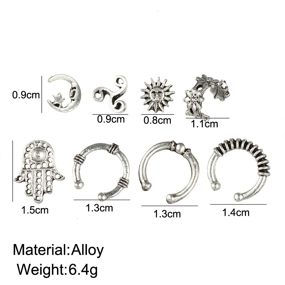 Серьги-клипсы для женщин винтажные серьги-каффы ушные манжеты в стиле панк Рок