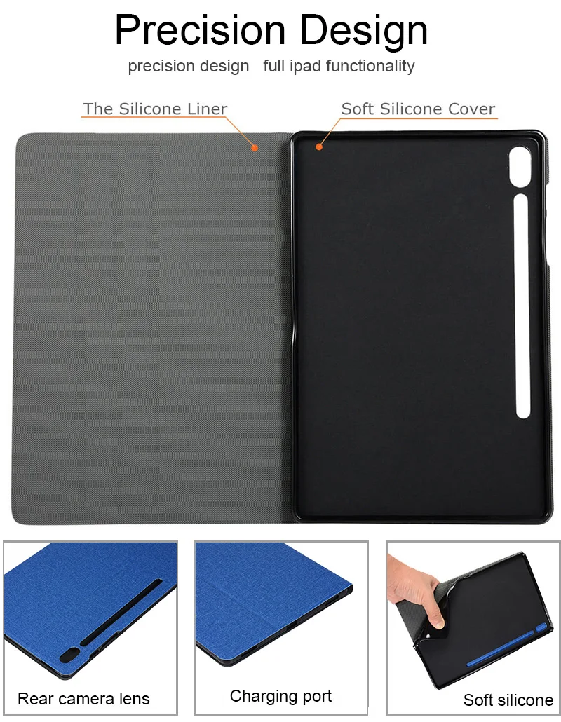 Ультратонкий умный тканый силиконовый чехол из ТПУ для Samsung Galaxy Tab S7 SM-T870 SM-T875 11