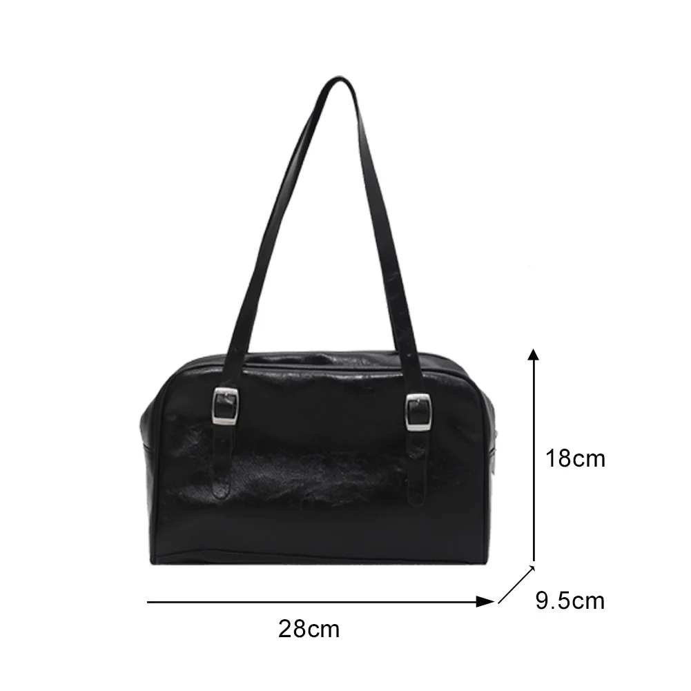 

Casual Solid Color Underarm Bag Fashion Big Capacity PU Leather Shoulder Handbag Youth Ladies Simple Versatile Bag