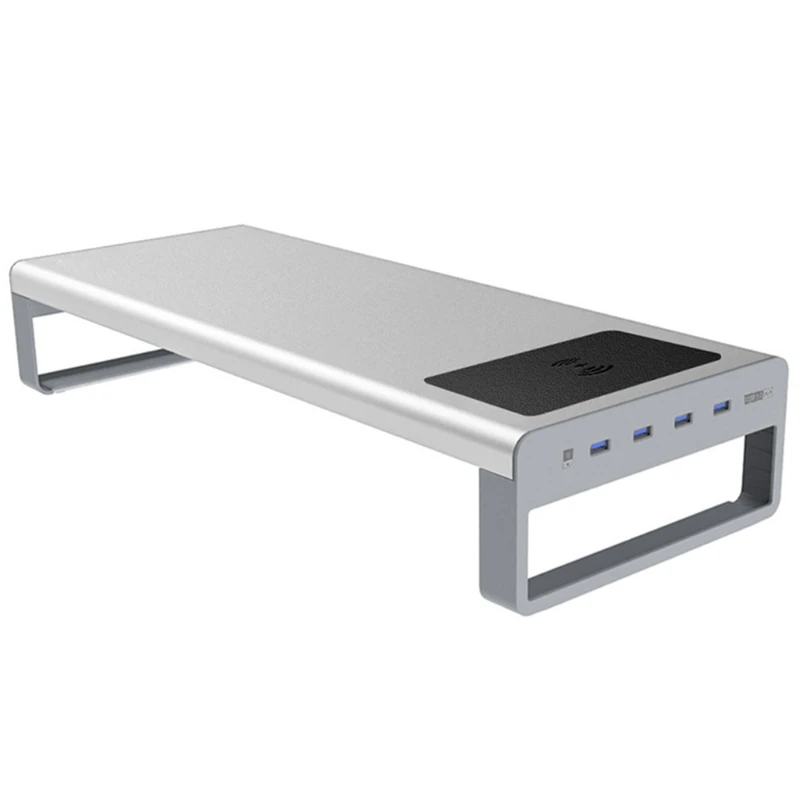 

Wireless Charger Base Holder Aluminum Alloy Computer Laptop Base Stand USB 3.0 4 Port Charger Stand Monitor Bracket