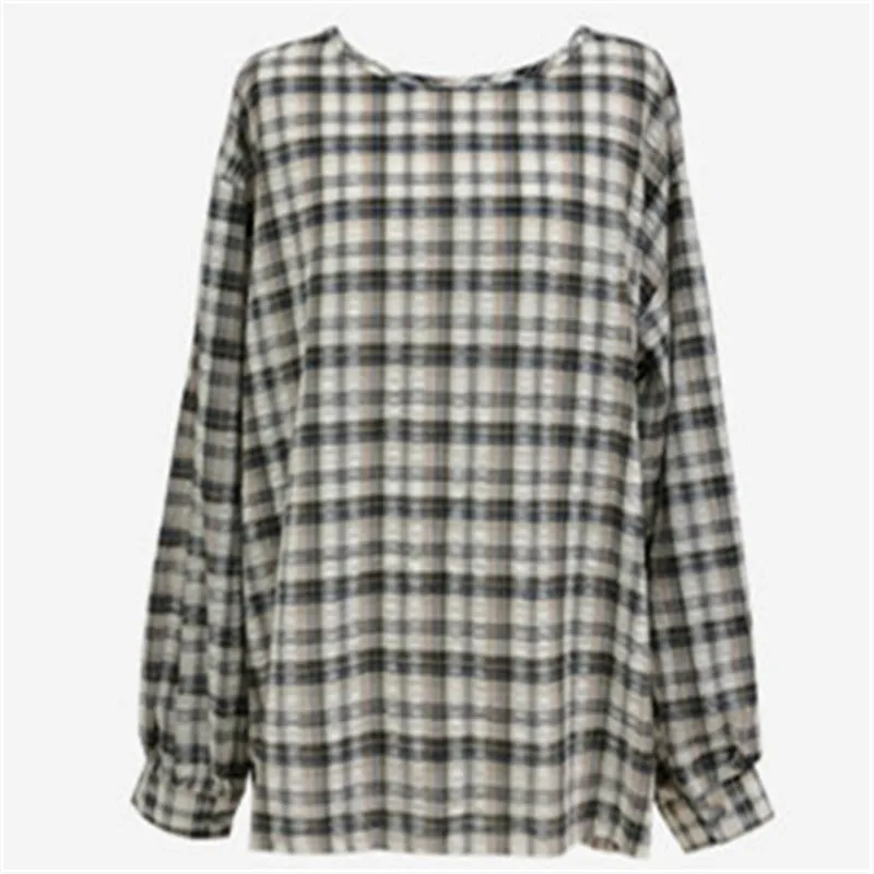 

Plaid Shirt Oversize female Tops Women Long sleeve Girls Blouse Autumn Plus Size Women Blouses femme Blusas