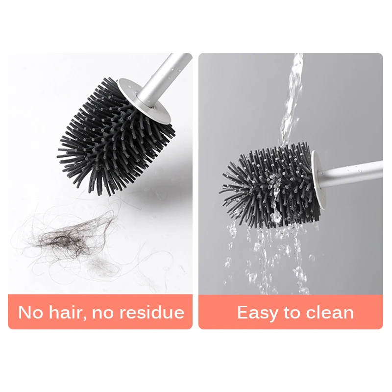 

Bathroom Toilet Brush Set Head Holder With Holder Handle Soft Bristle Bathroom Cleaning Set Wall Mounted Toilet Bowl Accessories