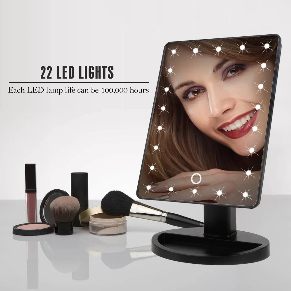 

22 СВЕТОДИОДНЫЕ фонари сенсорный Экран регулируемый 180 градусов вращения макияж зеркало настольное косметическое зеркала косметическое зе...