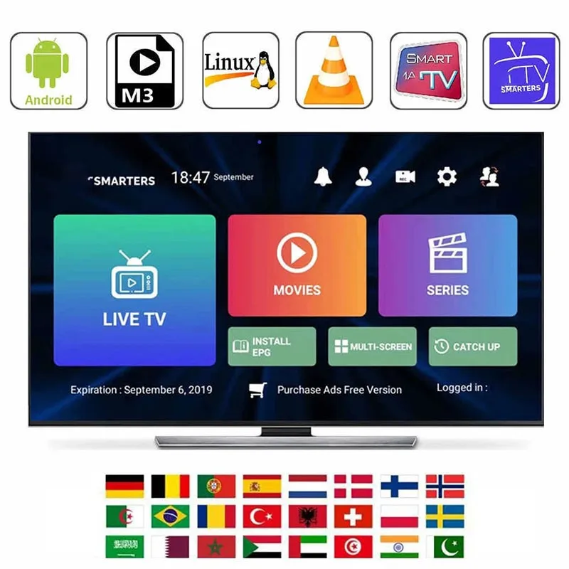 

SMART TV ANDROID TV 4K FOR EUROPE XXX TEST IP M TV 3U Poland USA Canada Germany italy Dutch UK Belgium arabic 24H test
