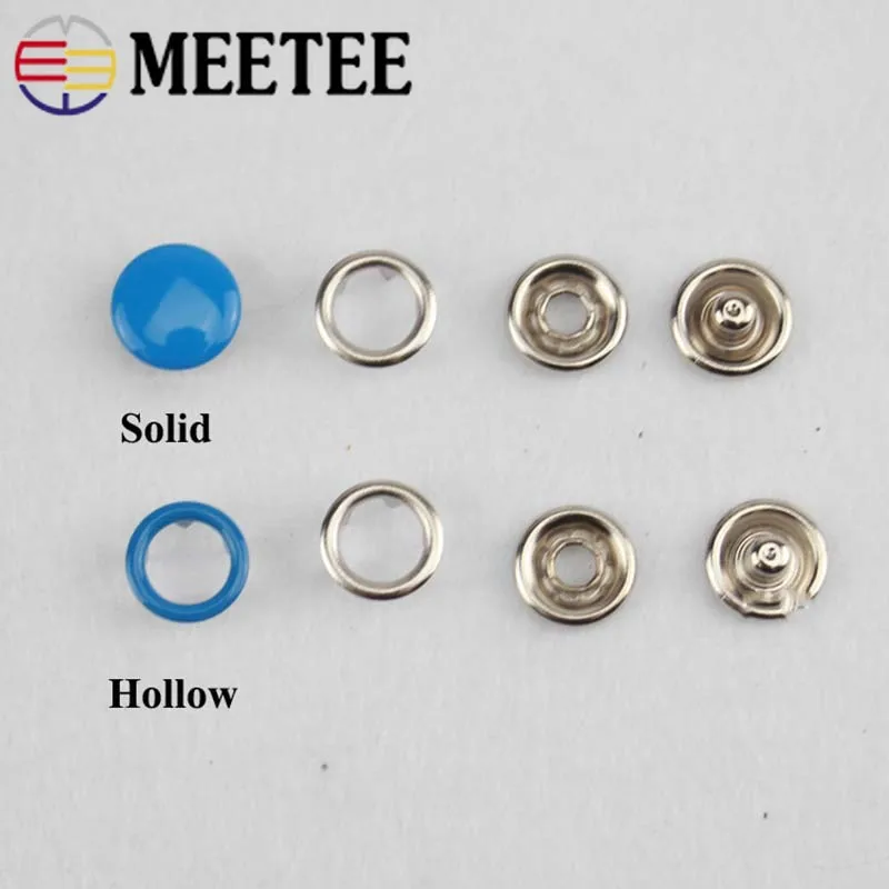 Meetee 100/200 комплектов 10 мм однотонные пятизубчатые кнопки 9 5 полые пряжки для