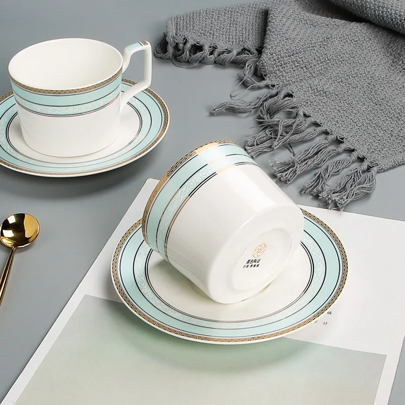 Luxury Ceramic Tea Cup and Saucer Holder Modern Reusable Coffee Small Paper Cups with Lid Tasse A Cafe Ceramique Set OO50CS | Дом и сад
