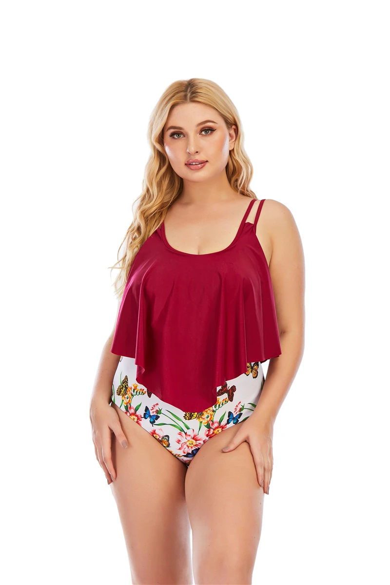 

Sexy Printed Plus Size 5XL High Waist Women Bikinis 2021 Large Size 3 Pieces Bikini Set Swimwear Swimsuit Ruffle Beachwear Lady
