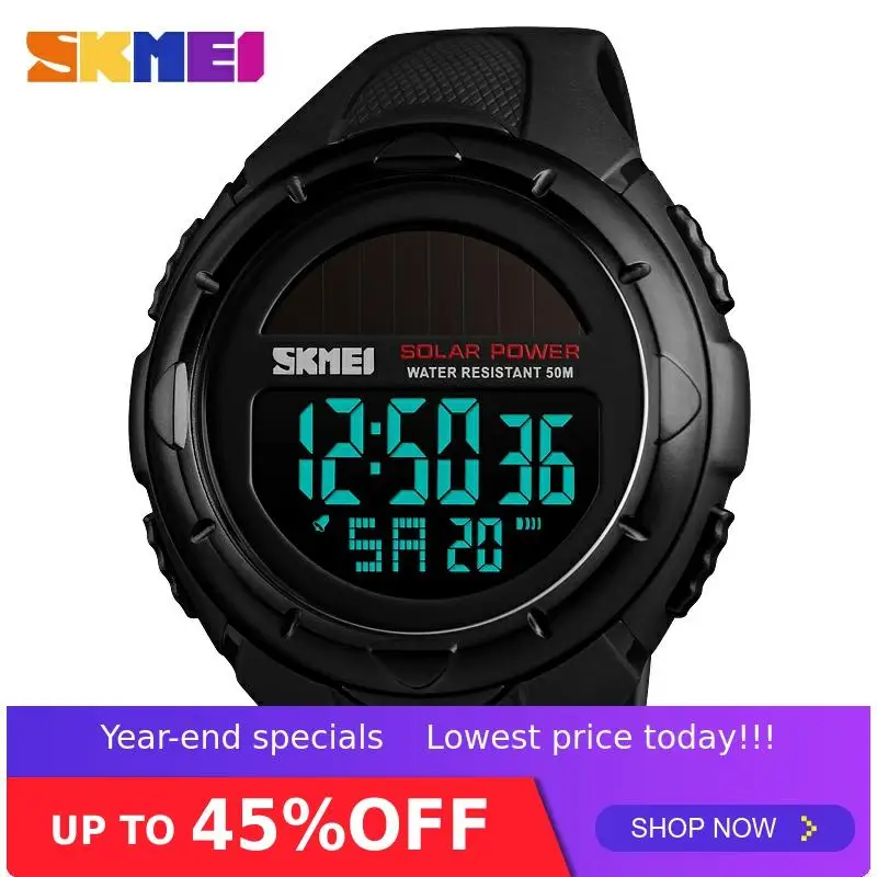 Часы SKMEI Мужские Цифровые на солнечной батарее светодиодные водонепроницаемые