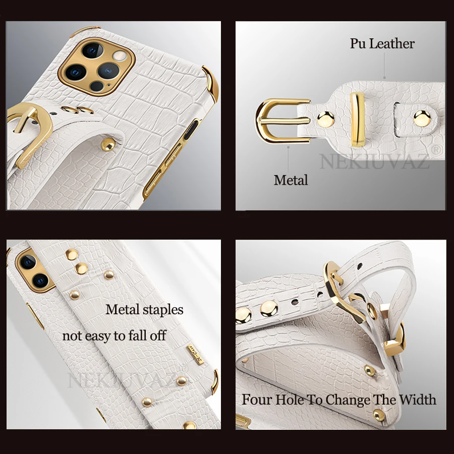 

Fashion Wristband Case For iPhone 12 11 Pro Max X XS Max XR 7 8 Plus Mini SE 2020 Case Luxury Classic PU Leather Cover For 12