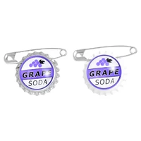 creative grape soda bottle cap brooches pin for clothes backpack drink classic brooch jewelry gift for friends