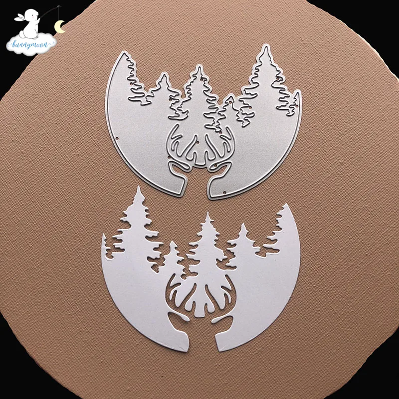 Bunnymoon лес 2 металлический Трафаретный вырубной штамп 3D DIY Скрапбукинг углеродный