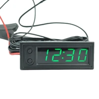 car 3 in 1 clock temperature voltage monitor panel battery voltage monitor voltmeter led display dc 5 30 v 35 to 120 c