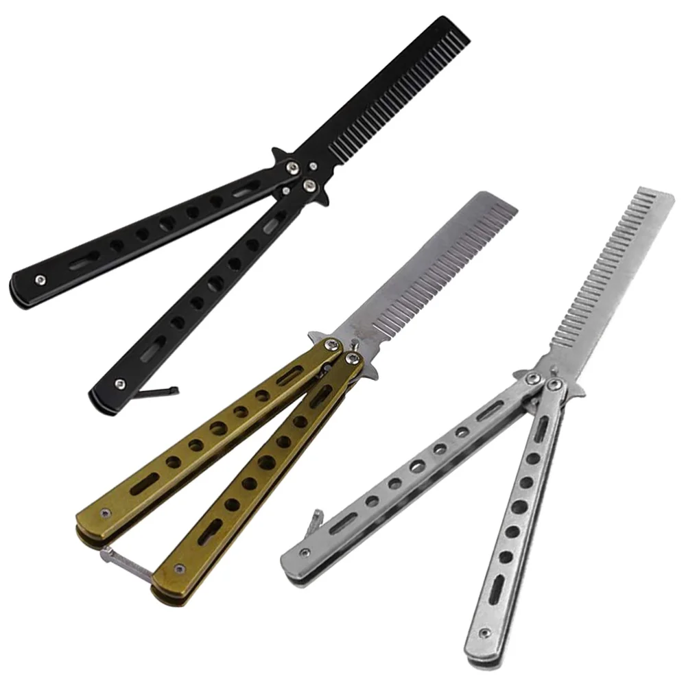 

3pcs Delicate Stainless Steel Butterflies Combs Beginner Training Comb Tools