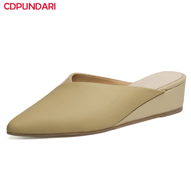 

Модные сандалии из натуральной кожи на танкетке на среднем каблуке, женская летняя повседневная обувь для вечеринки, сандалии для женщин 2021