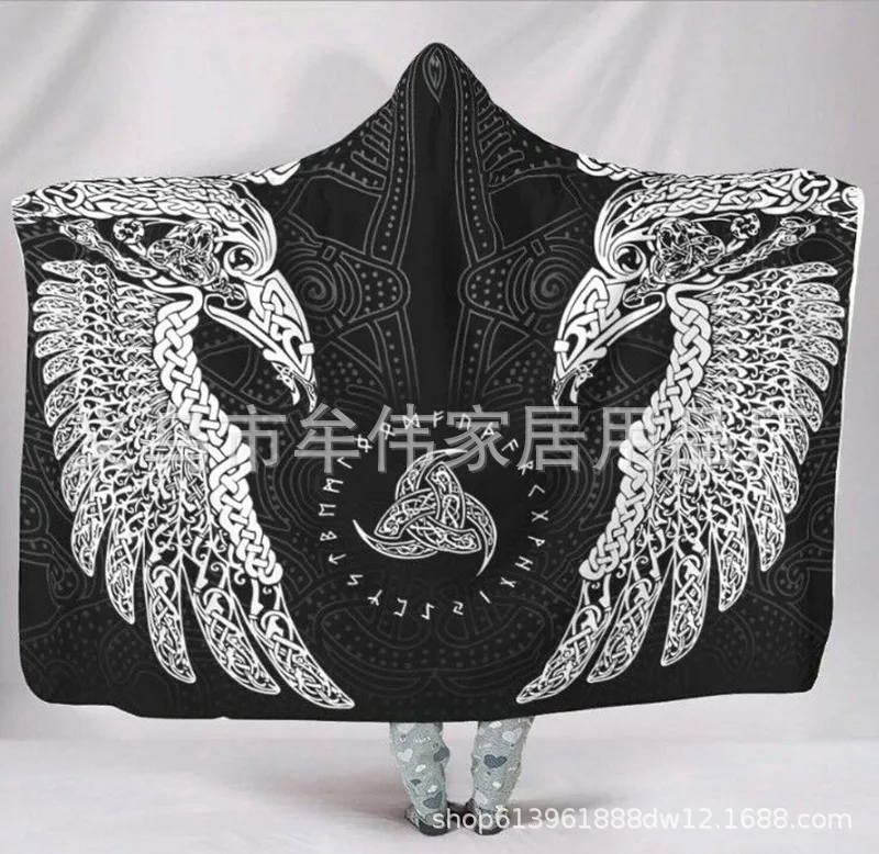 

3D Digital Printing Hooded Blanket Office Sofa Children Eagle Series Crystal Velvet Baby Stuff for Newborns Organic Baby Knit