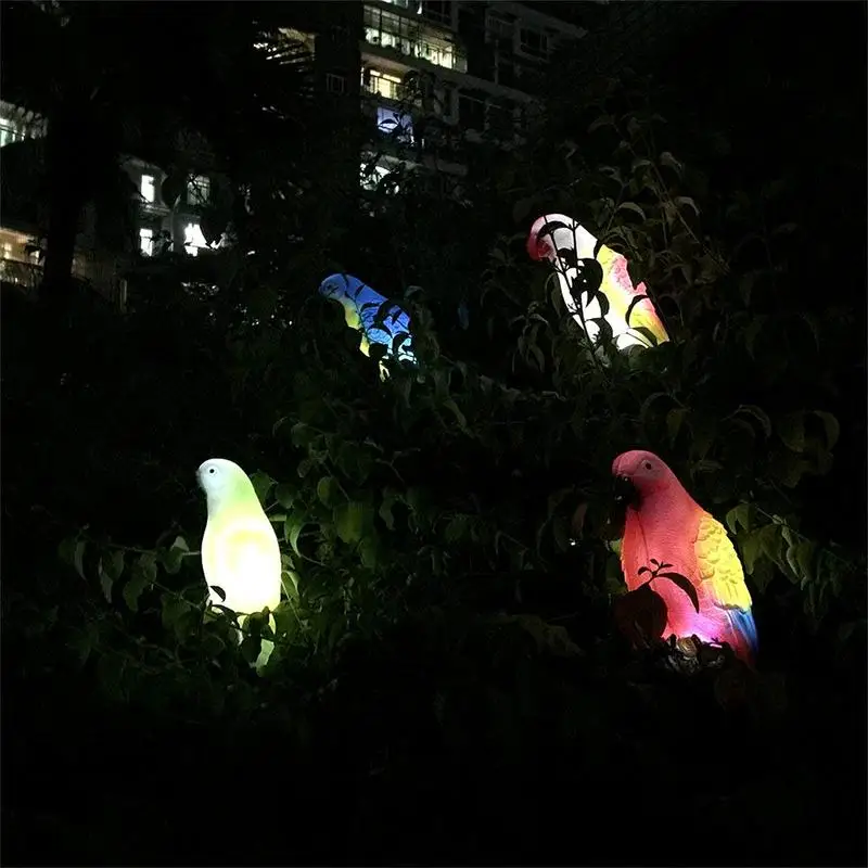 

4pcs/set Parrot LED Solar Power Light IP44 Waterproof Ornament Lamp with Clip Outdoor Garden Path Bird Shape Lights