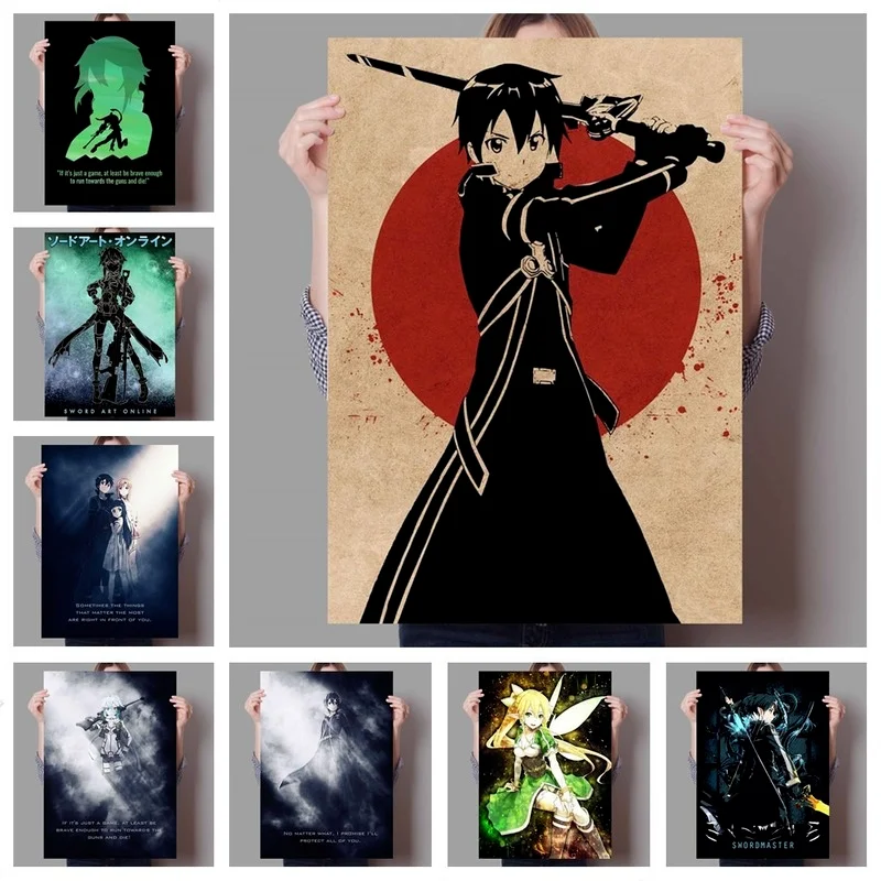 Меч искусство онлайн алинизация аниме настенная Картина на холсте скандинавские